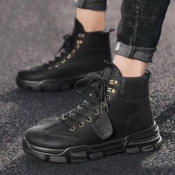 Space Leather Lace Up Men's Boots