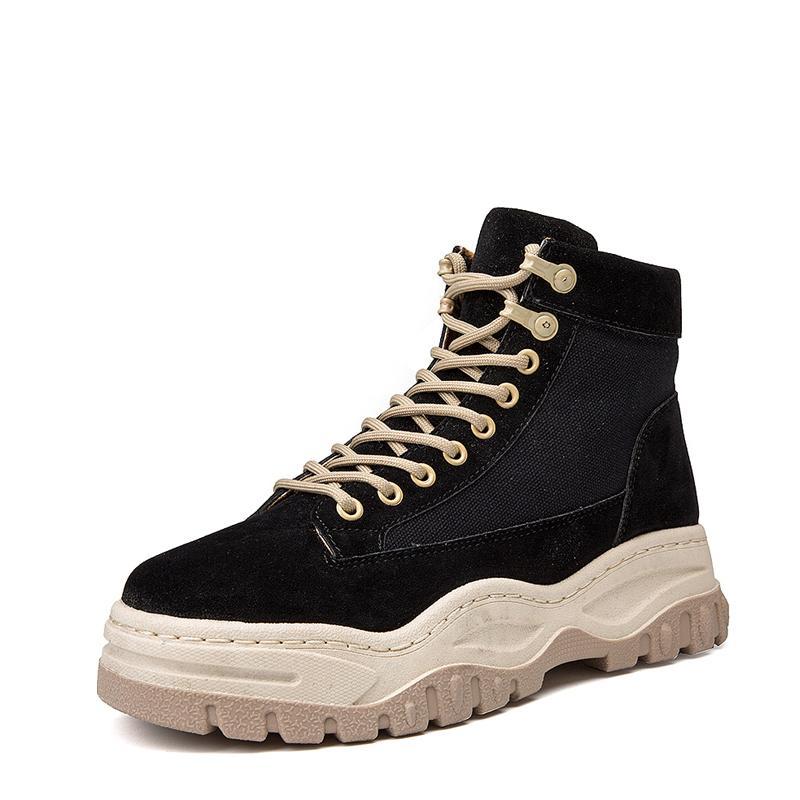 Canvas Cloth Lace Up Platform Men's Boots