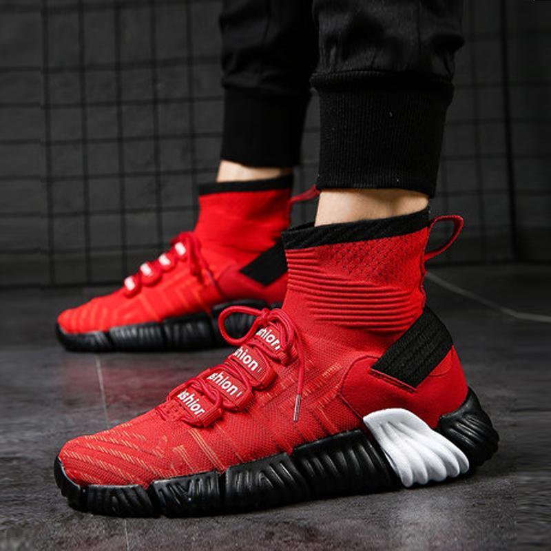 Mesh Lace Up Socks Men's Sneakers